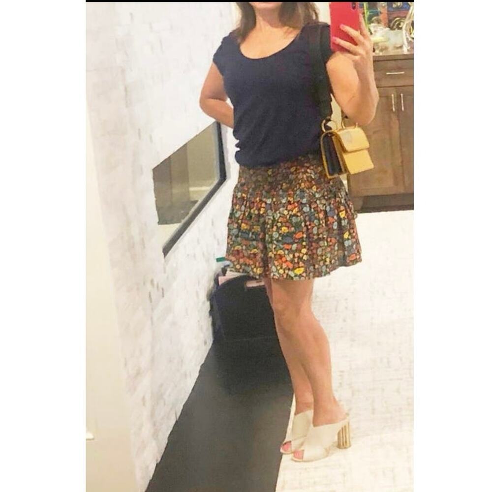PERSEVERANCE Multicolor Floral Print Blooms Smocked Midi Skirt size 16 US 12 - Picture 5 of 12